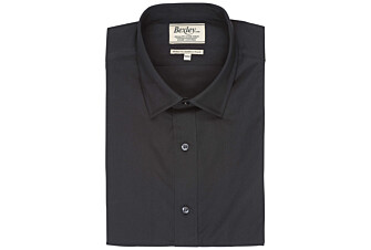 Chemise noire coton popeline - Col français - LOUIS