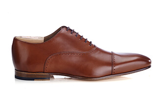 Richelieu homme Cognac Foncé semelle cuir - STRESA