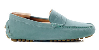 Mocassin été homme Velours Vert Menthe - FERGUSON