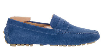 Mocassin été homme Velours Bleu Indigo - FERGUSON