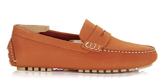 Mocassin été homme Nubuck Orange Foncé - FERGUSON