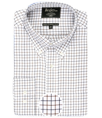 Chemise flanelle carreaux bleus et beiges - LINDSAY