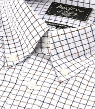 Chemise flanelle carreaux bleus et beiges - LINDSAY