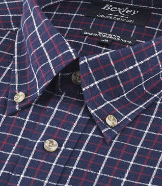 Chemise flanelle carreaux blancs et rouges - LINDSAY