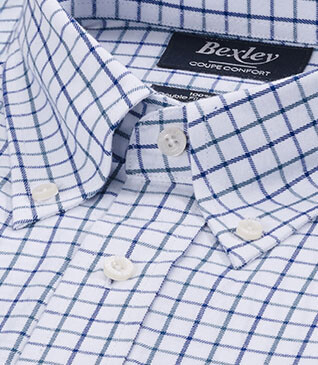 Chemise flanelle carreaux bleus et verts - LINDSAY