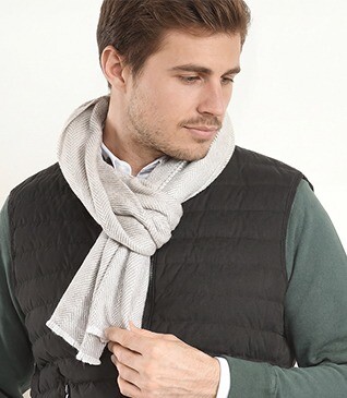 Écharpe Laine et Cachemire Beige Et Écru