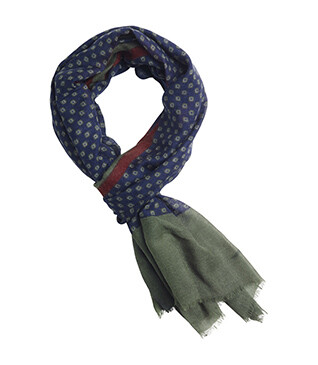 Écharpe Laine Homme Carreaux Marine Bordeaux et Vert