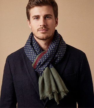 Écharpe Laine Homme Carreaux Marine Bordeaux et Vert