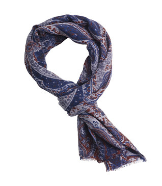 Écharpe Laine Homme Carreaux Marine Gris et Rouge
