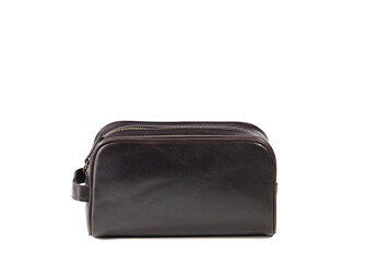 Trousse de voyage en cuir Chocolat Foncé