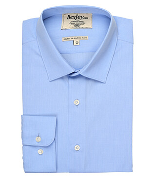 Chemise bleue 100% coton - Col français - MAXIME CLASSIC