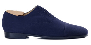 Richelieu homme Velours Bleu marine semelle gomme - LENNOX GOMME URBAN