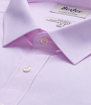 Chemise Rose pâle coton - Col français - LOUIS CLASSIC