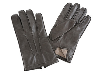 Gants homme en cuir d'agneau Chocolat