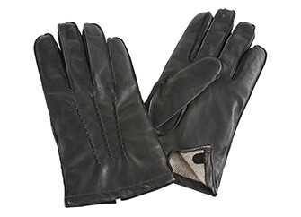 Gants homme en cuir d'agneau Noir