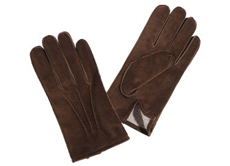 Gants homme en velours de chèvre Havane