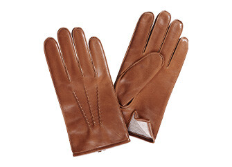 Gants homme en cuir d'agneau Cognac