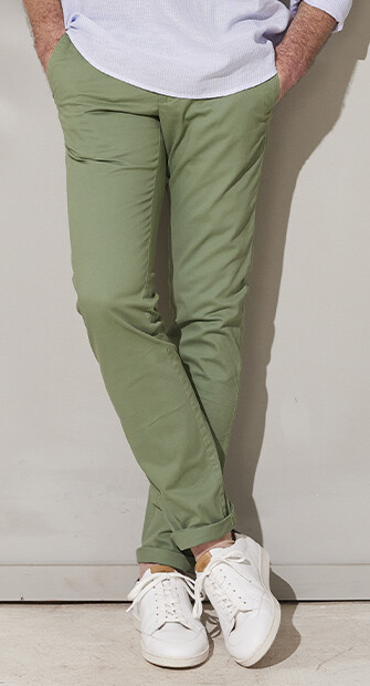 Pantalon chino homme Vert sauge - KYRK