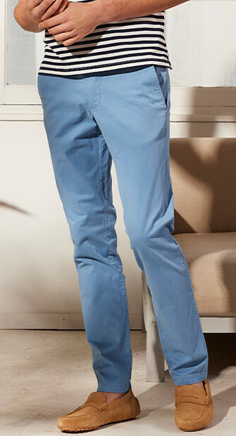 Pantalon chino homme Bleu givré - KYRK