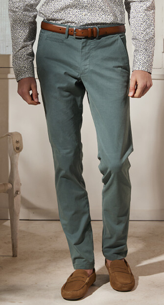 Pantalon chino homme Vert pin - KYRK