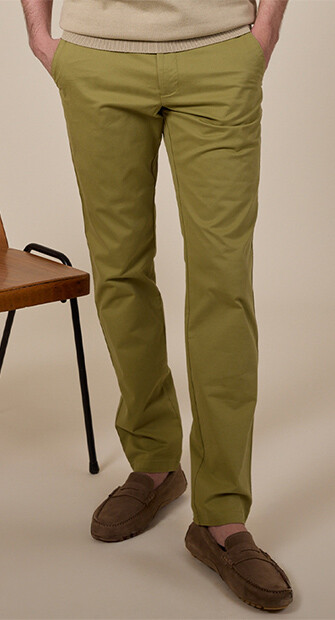 Pantalon chino homme Vert Amande - KYRK