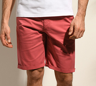 Bermuda chino homme Framboise - BARRY