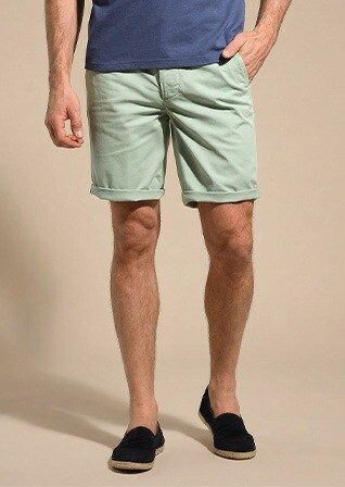Bermuda chino homme Menthe - BARRY