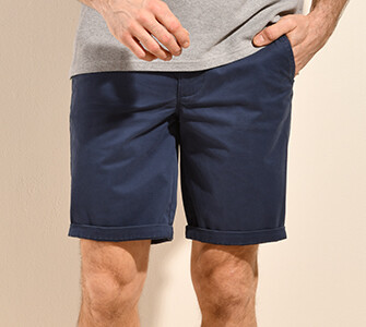 Bermuda chino homme Navy Denim - BARRY