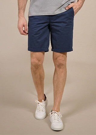 Bermuda chino homme Navy Denim - BARRY