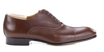 Richelieu homme Châtaigne Grainé semelle cuir - BRISBURY