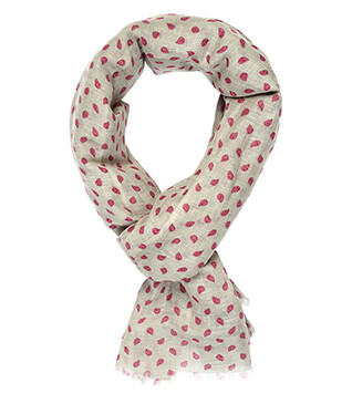 Chèche Lin Beige motif Grenat