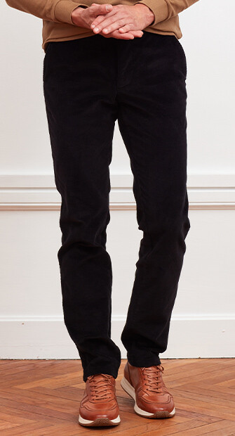 Pantalon chino velours côtelé homme Noir - NORMAN