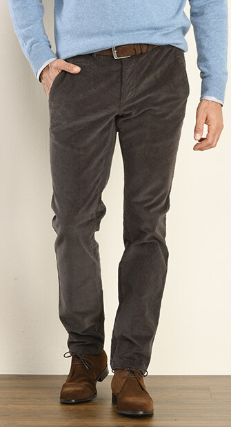 Pantalon chino velours côtelé homme Gris Taupe - NORMAN