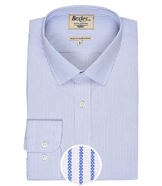 Chemise blanche coton rayures bleues - CLÉMENT