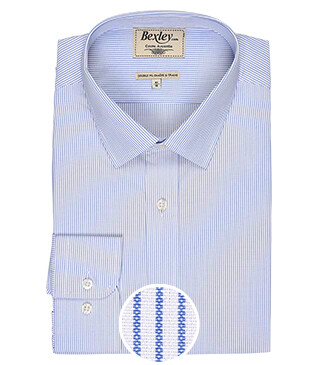 Chemise blanche coton rayures bleues - CLÉMENT