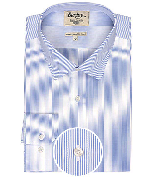 Chemise blanche coton rayures bleues - CLÉMENT