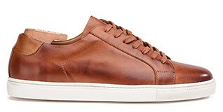 Sneakers cuir homme Châtaigne Patiné - INGLEWOOD