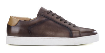 Sneakers homme cuir Chocolat patiné - INGLEWOOD