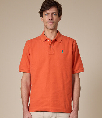 Polo homme Orange Foncé - Finition Lavée - GARETH