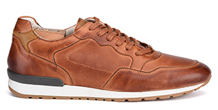 Sneakers Châtaigne Patiné cuir homme - CANBERRA