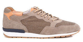 Sneakers homme Velours Taupe - CANBERRA