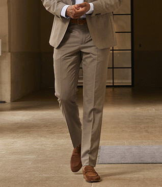 Pantalon de costume homme Taupe Chiné - LAZARE