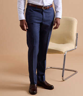 Pantalon de costume homme Bleu Chiné - LAZARE