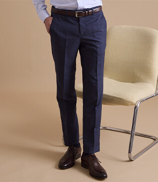 Pantalon de costume homme Bleu Foncé Chiné - LAZARE