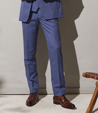 Pantalon de costume homme Bleu clair chiné - LAZARE