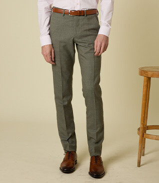 Pantalon de costume homme Kaki Clair Chiné - LAZARE