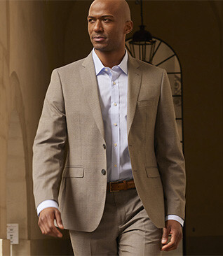 Veste de costume homme Taupe Chiné - LAZARE