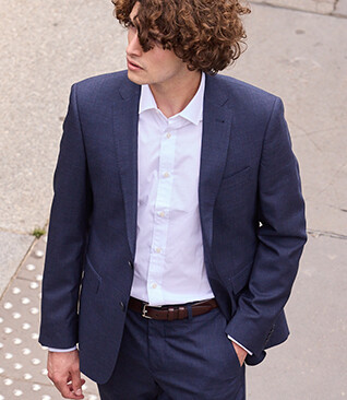 Veste de costume homme Bleu Foncé Chiné - LAZARE