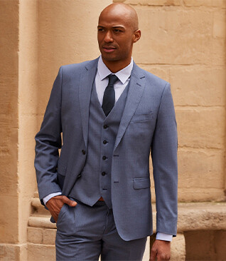 Veste de costume homme Bleu clair Chiné - LAZARE