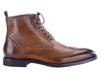 Derby boots homme à lacets Chocolat patiné - CHARING GOMME CITY